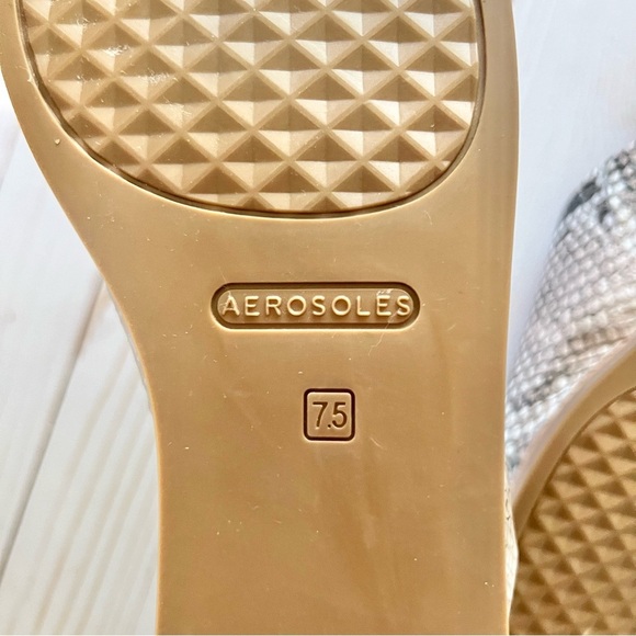 Aerosoles NWOT Yorketown Slip On Wedge Sandal Shoe Snake Animal Print Womens 7.5 - Picture 7 of 8